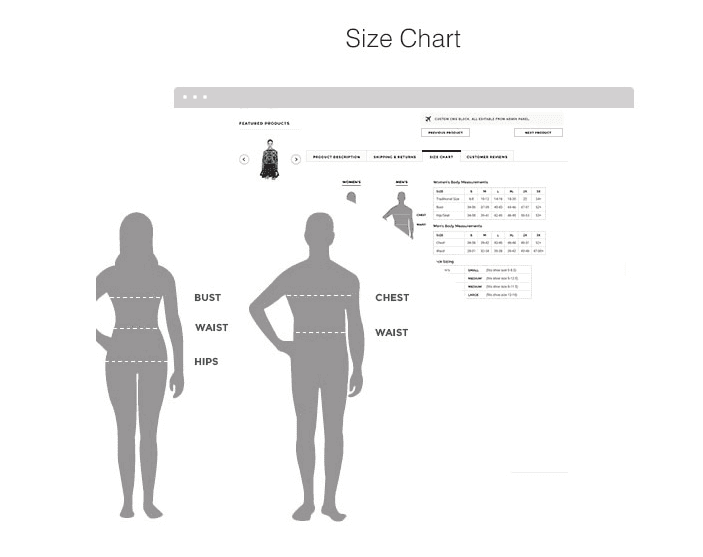 ella size chart - thèmes shopify