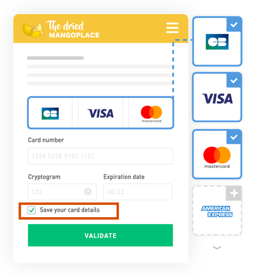 solution paiement image exemple intégration paiement one-click