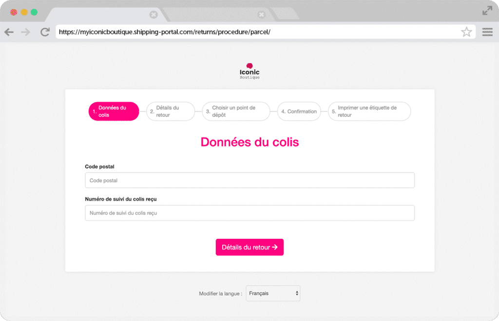 Sendcloud, plateforme d'envoi de colis pour votre site e-commerce sendcloud solution expedition ecommerce image retour colis
