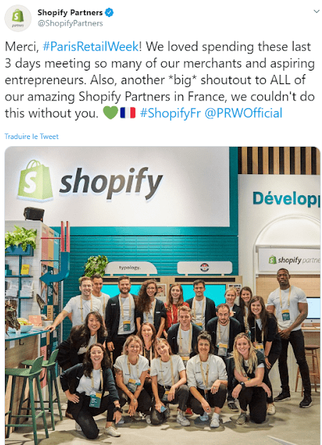 Shopify à la paris retail week stand