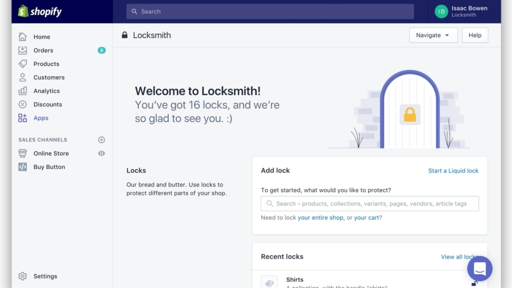 Présentation des Shopify Apps : Locksmith